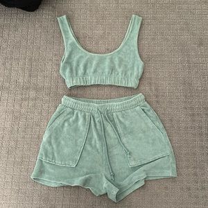 Zara Terry Cloth Short Set